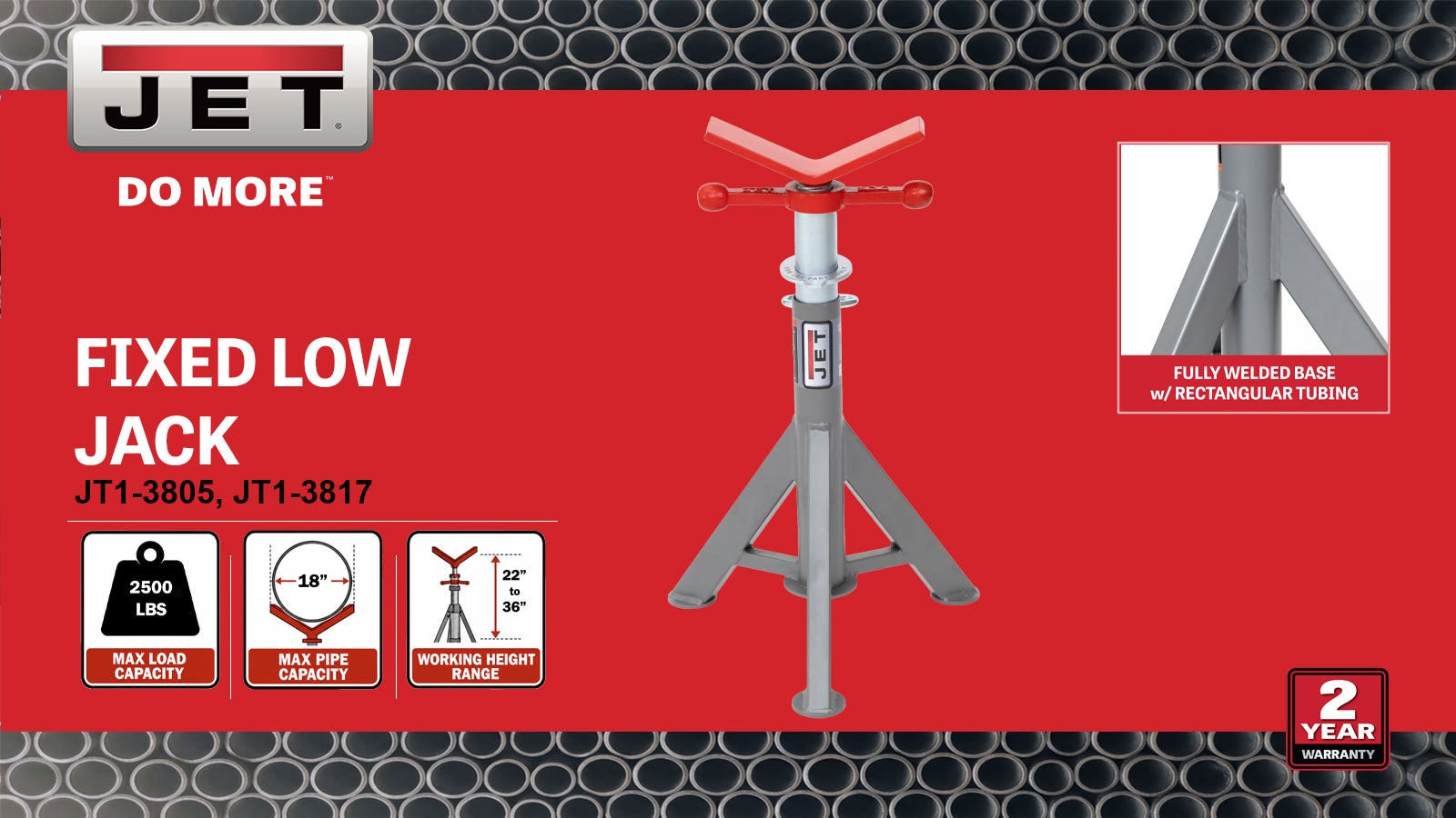 Low Fixed Pipe Jack Stand (JPJ-LFX-V)