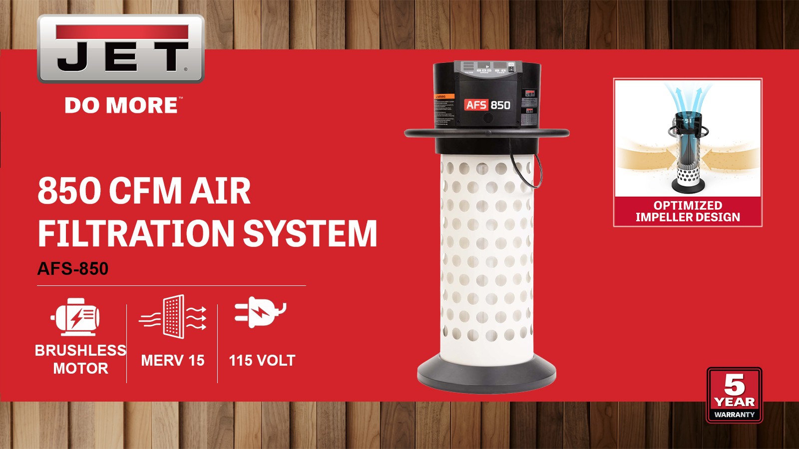 850 CFM, Filtration System, 0.25HP, 120V 1PH(AFS-850)